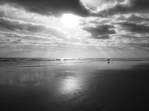 Beach walk at sunrise