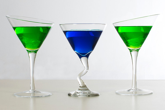 Blue and Green Martinis